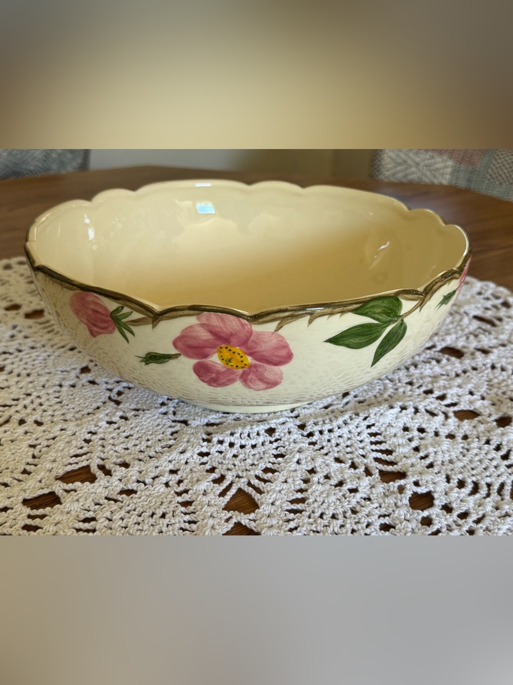 vintage Franciscan Desert Rose large salad or serving bowl 1940-1950s